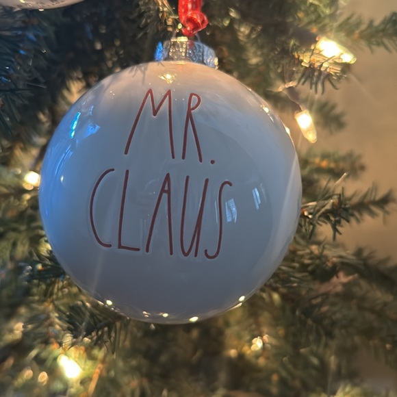 Rae Dunn “MR. AND MRS. CLAUS” Christmas Ornaments - Picture 4 of 9